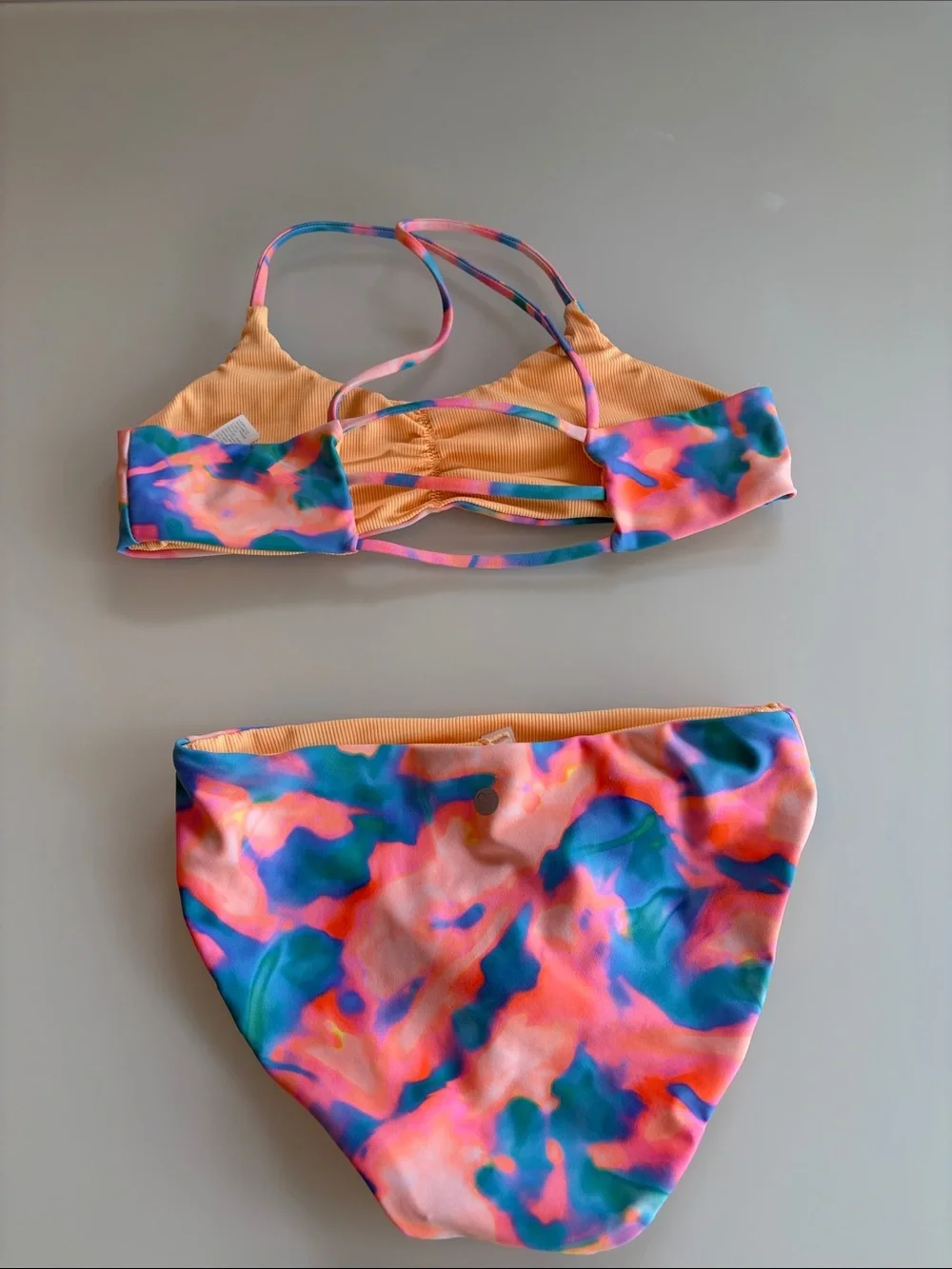 Zella Kids Pink, Blue & Peach Tie-Dye Bikini Set